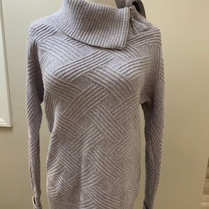 White House Black Market Cowl Neck Sweater - Light Gray